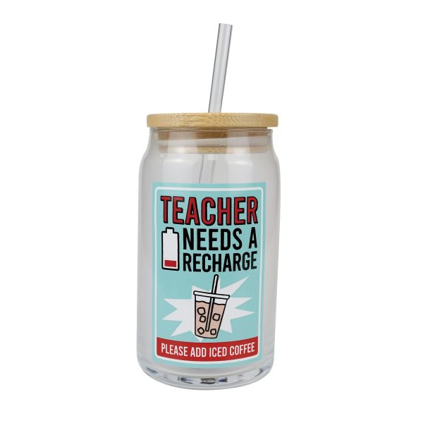 Teacher Latte Glass with Lid Supply