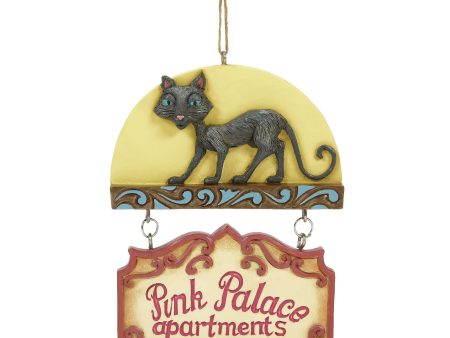 Black Cat Pink Palace Sign Orn Discount