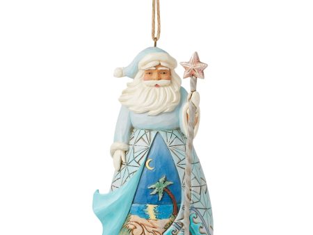 Santa with Starfish Cane Orn For Sale