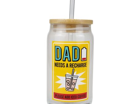 Dad Latte Glass with Lid Discount