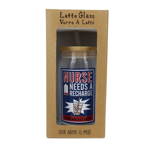 Nurse Latte Glass with Lid Hot on Sale