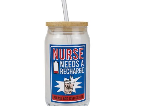 Nurse Latte Glass with Lid Hot on Sale