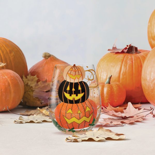 Hello Halloween Stemless Wine Hot on Sale