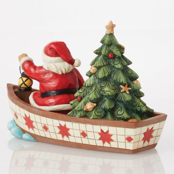 Santa in Boat With Tree Fig For Discount