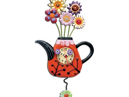 Flower-tea-ful Clock Hot on Sale