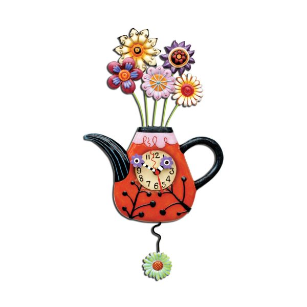 Flower-tea-ful Clock Hot on Sale