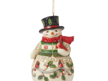 Snowman with Cardinal Orn For Discount