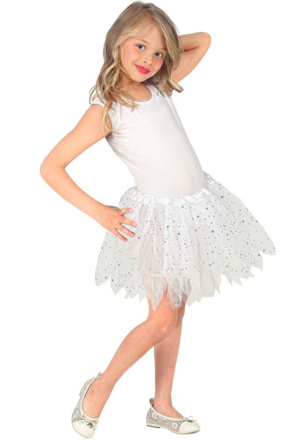 Glitzer Tutu für Mädchen weiß Online now