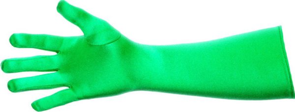 Satin Handschuhe Classic 40cm grün on Sale