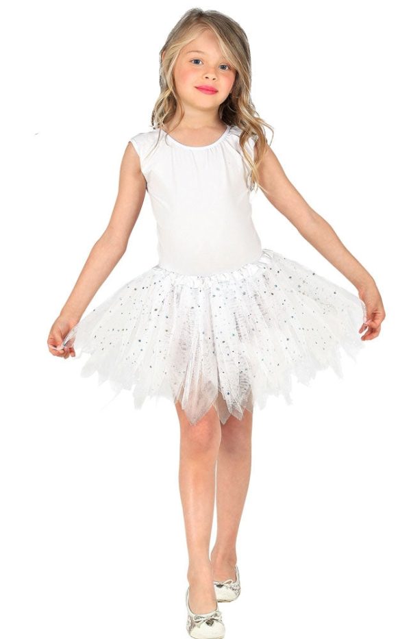 Glitzer Tutu für Mädchen weiß Online now