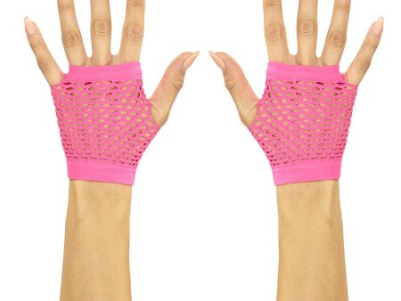 Kurze Netzhandschuhe neon-pink For Cheap